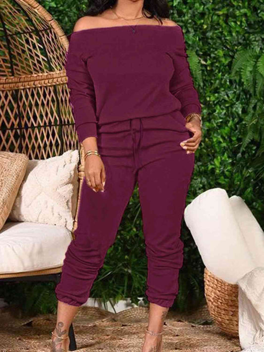Off-Shoulder Top and Joggers Set